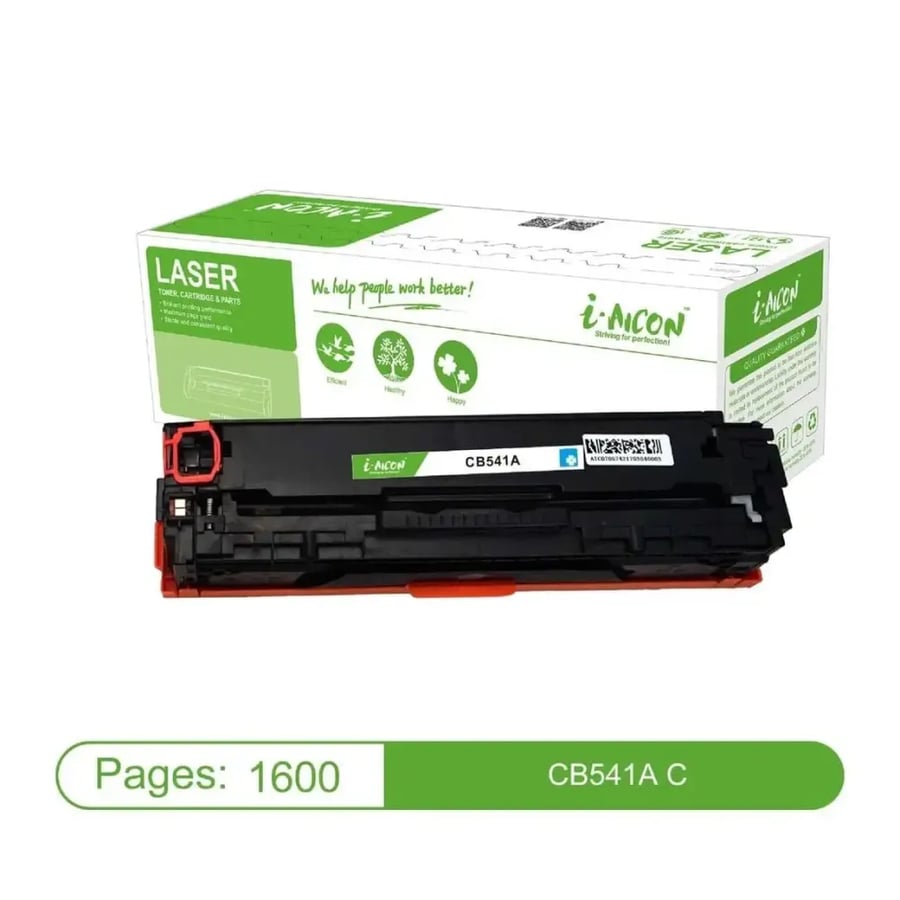اي-ايكون حبر ليزر ازرق سماوي متوافق مع (HP CB541A|125A / CE321A|128A / CF211A|131A / Canon 116/316/416/716/131/131/731)