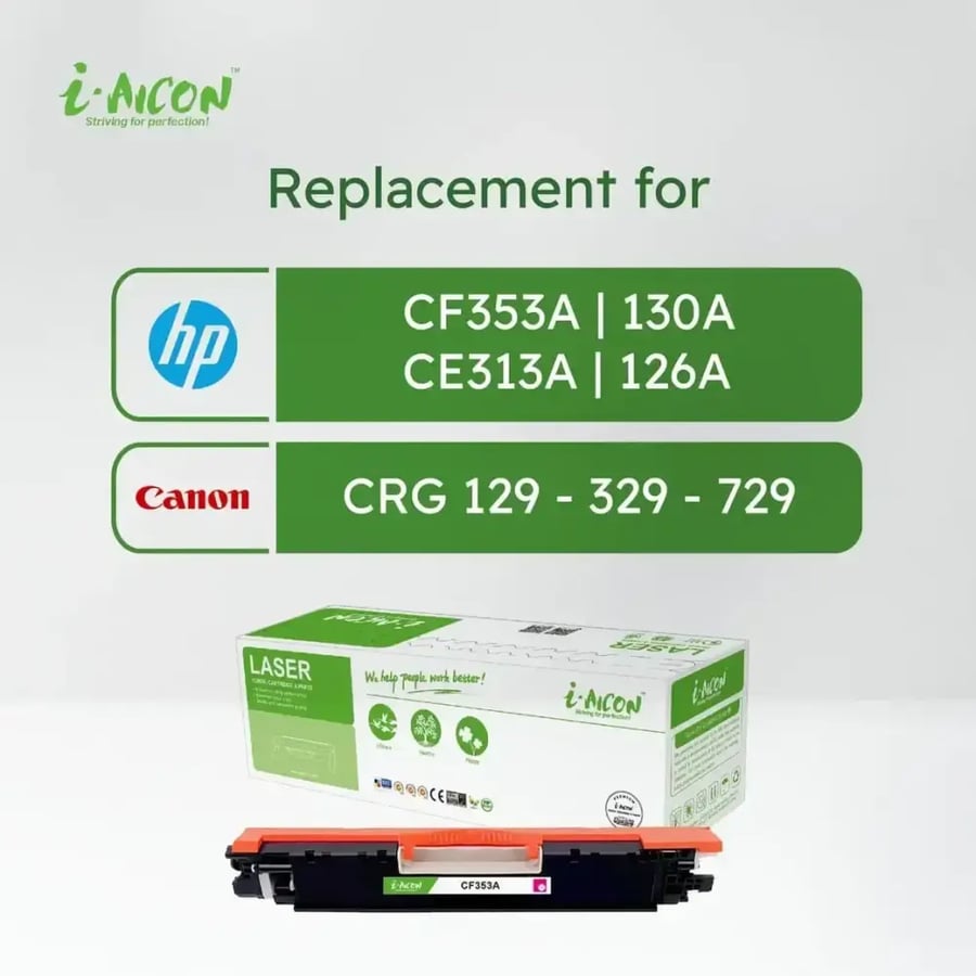 اي-ايكون حبر ليزر ارجواني متوافق مع (HP CF353A|130A / CE313A|126A / Canon 129/329/729)