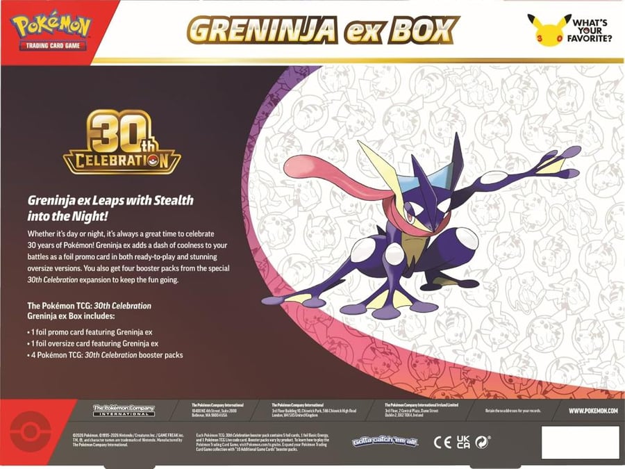 Pokemon TCG: 30th Celebration Greninja ex Box