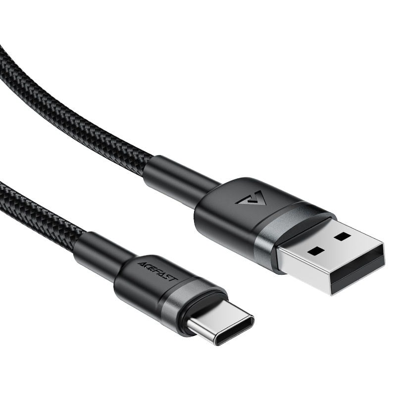 كيبل شحن USB-A إلى USB-C ايس فاست بسرعة 3A – نايلون مجدول ورؤوس ألمنيوم ACEFAST C22-04