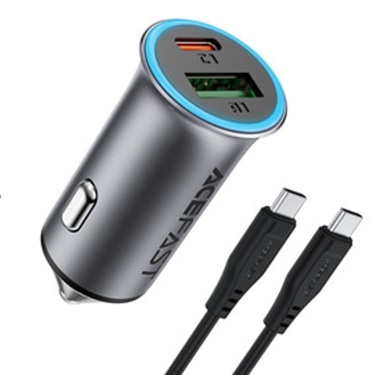 شاحن سيارة مع كيبل ايس فاست (ACEFAST B16 95W + P5 USB-C) شحن لابتوب وجوال