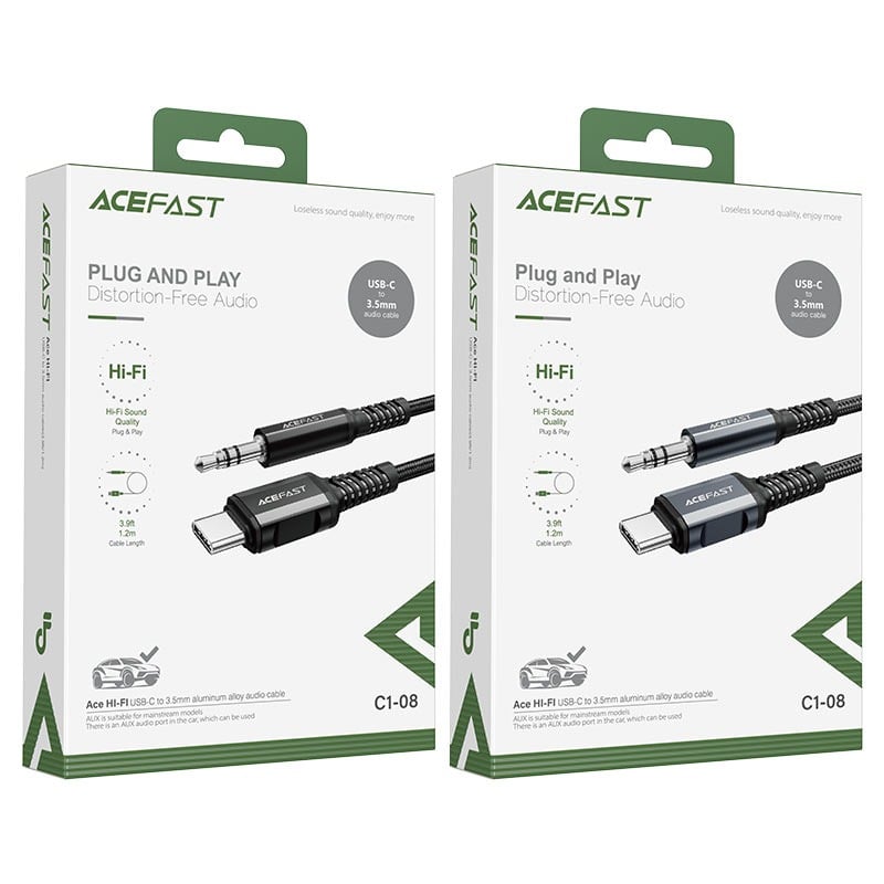 كيبل صوت ايس فاست Acefast C1-08 Type-C إلى 3.5mm DAC بجودة Hi-Fi