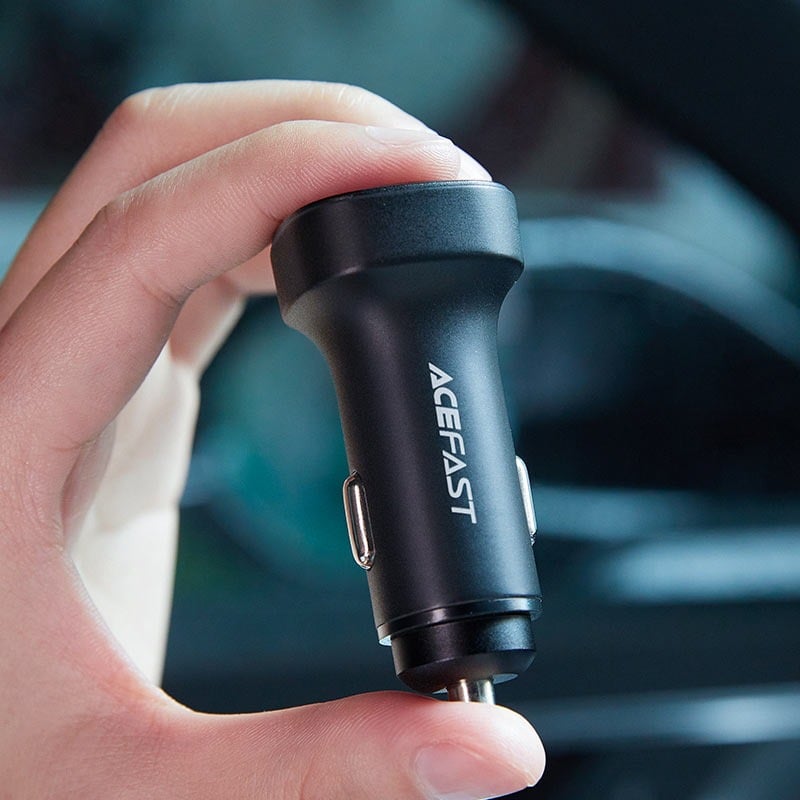 شاحن سيارة تايب سي مزدوج ايس فاست (ACEFAST B2 72W) منفذين USB-C شحن سريع