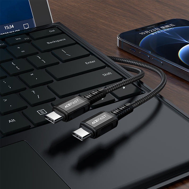 كيبل شحن سريع ايس فاست (C1-03) Type-C إلى Type-C 60W مظفر