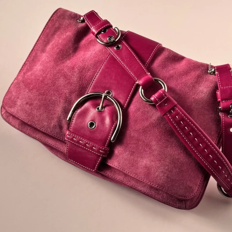 Vintage Coach Suede Shoulder Bag – 2000s