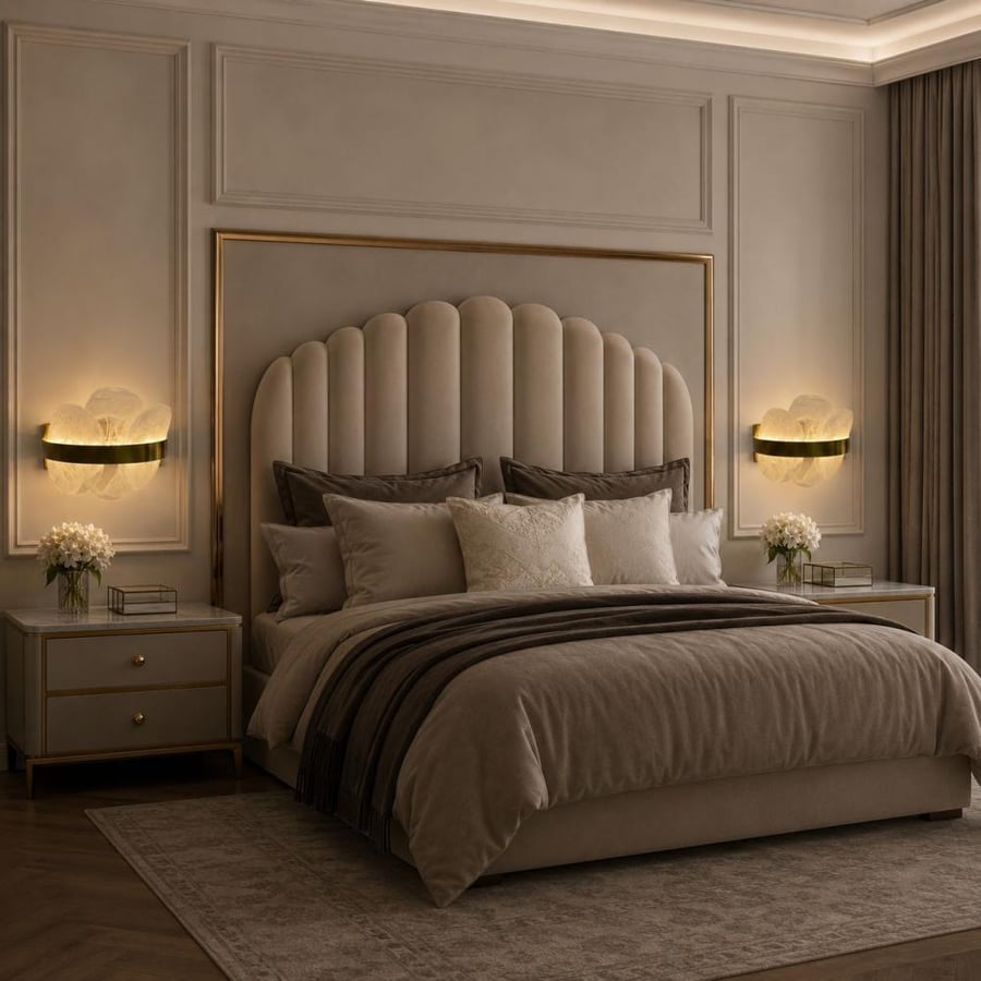 أبليك جداري مودرن بثلاث إنارات LED – تصميم ذهبي فاخر