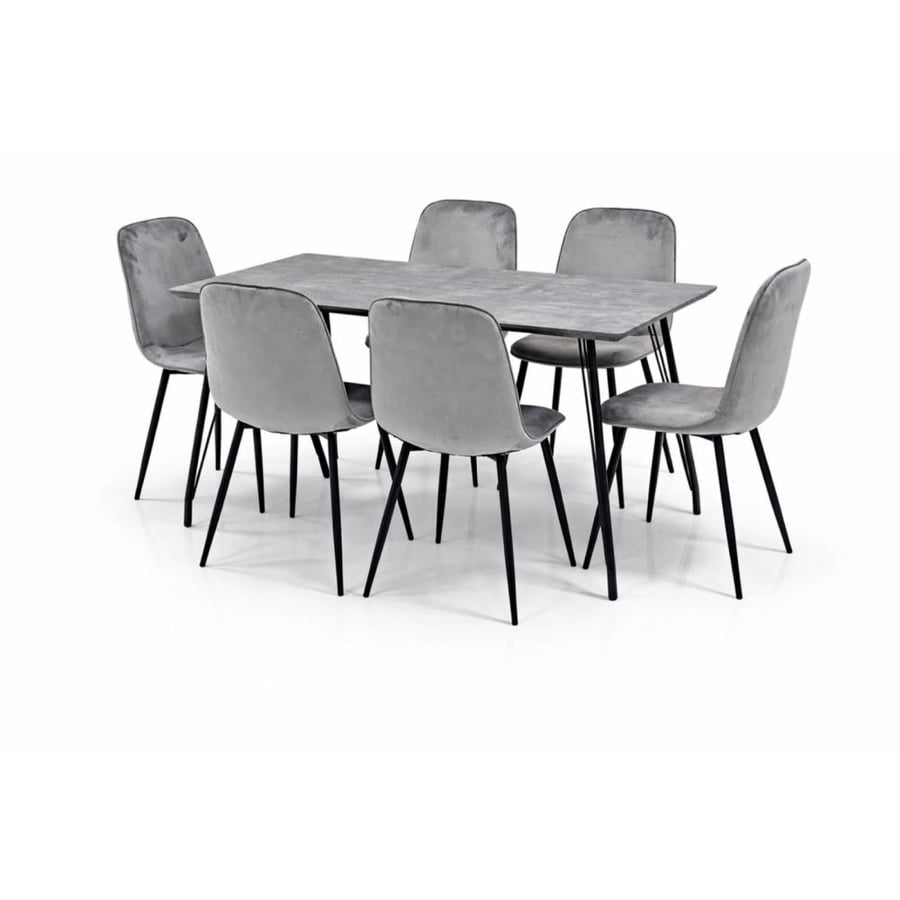 Wooden dining table set (1+6) with modern and elegant design
