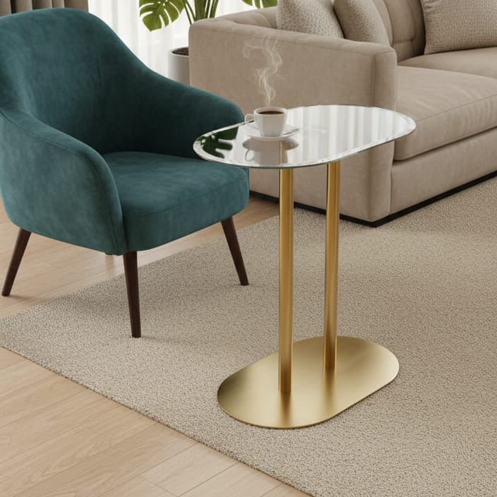 Aristo oval serving table – a modern touch of golden luxury