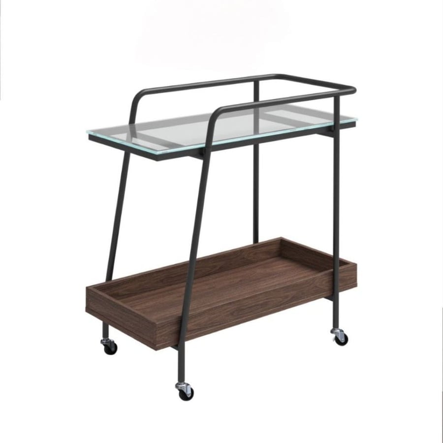 Modern serving cart – a blend of luxury between glass and wood