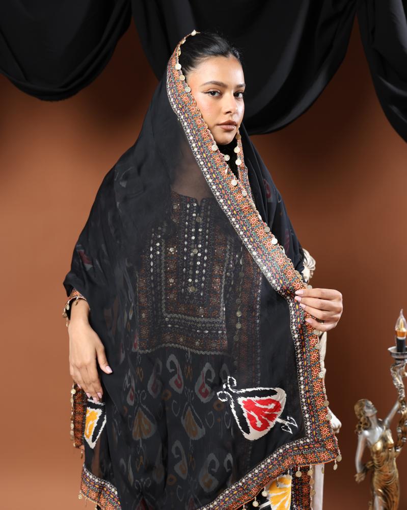 جلابيه طاووس اسود 1260