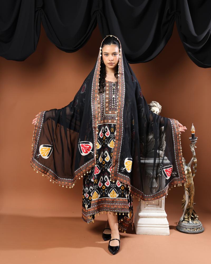 جلابيه طاووس اسود 1260