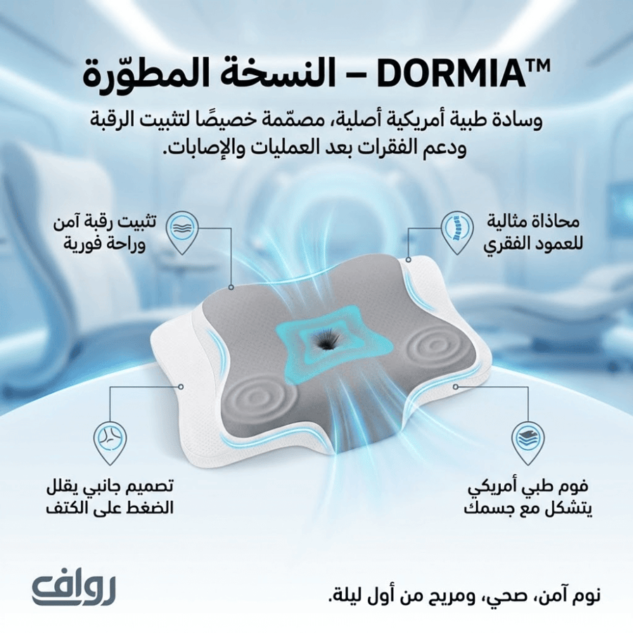 الوسادة الطبية الامريكية الآصلية DORMIA™ - النسخة المطوّرة