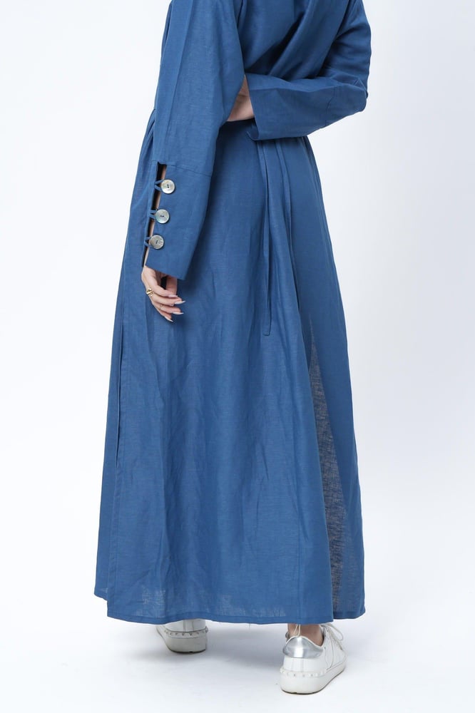 Sulaya belt abaya blue