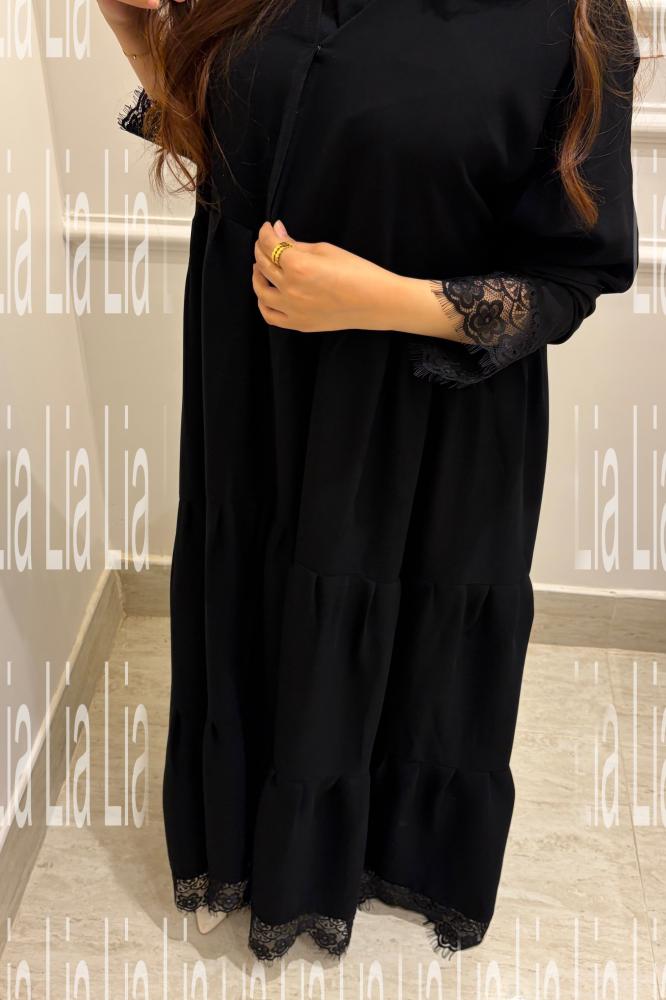 عباية lia كسرات الأكمام دانتيل