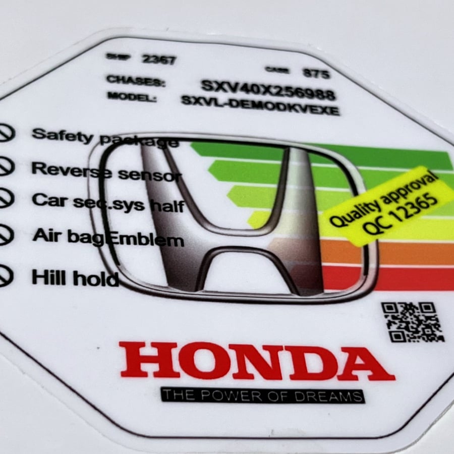 Honda sticker gauge