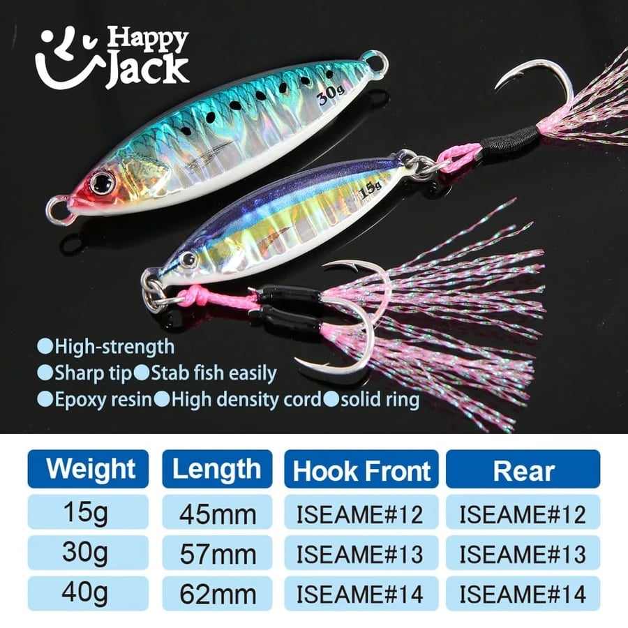 slow Pitch Jig Sea Bass with assist hook