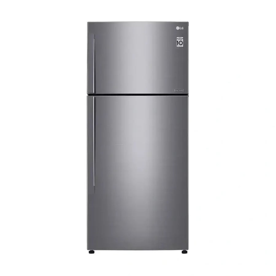 ثلاجة LG بابين بفريزر علوي 18 قدم 509 لتر فضي LT19CBBSIN