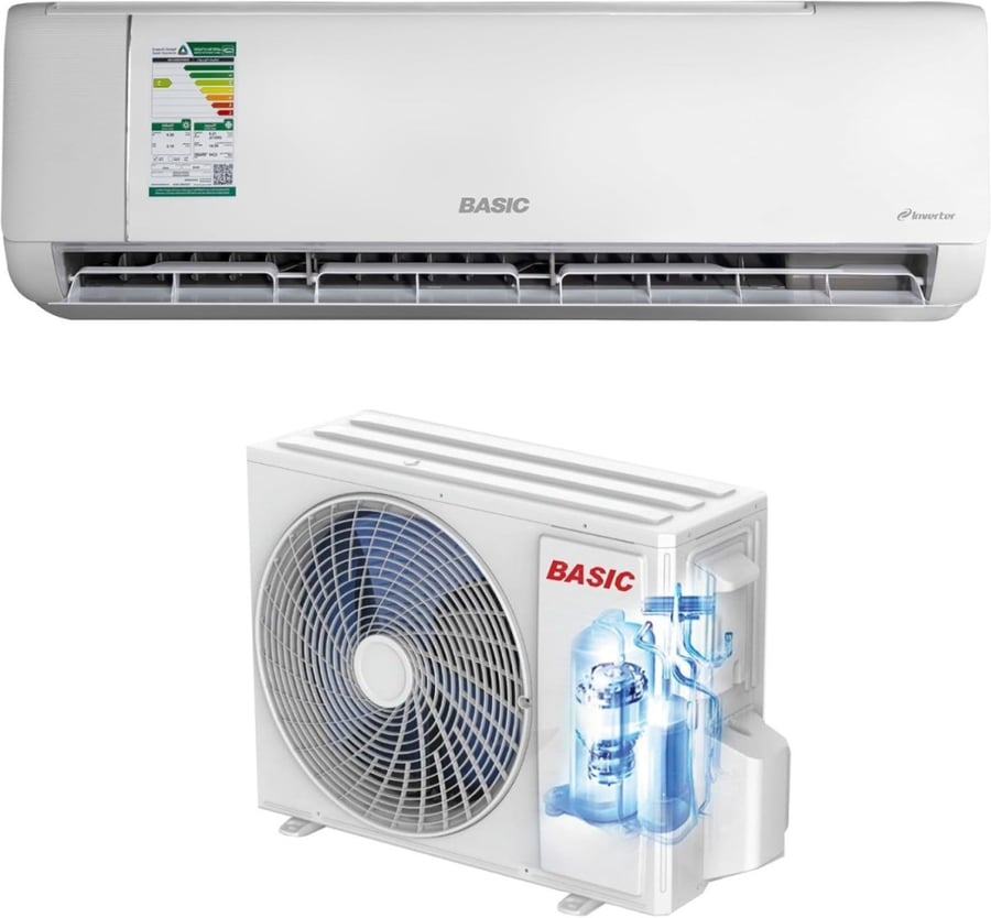 بيسك مكيف اسبليت جداري , بارد فقط قدرة 12000 وحدة , إنفرتر, واي فاي - BSACQ-FI12CB/BSACQ-CI12CB