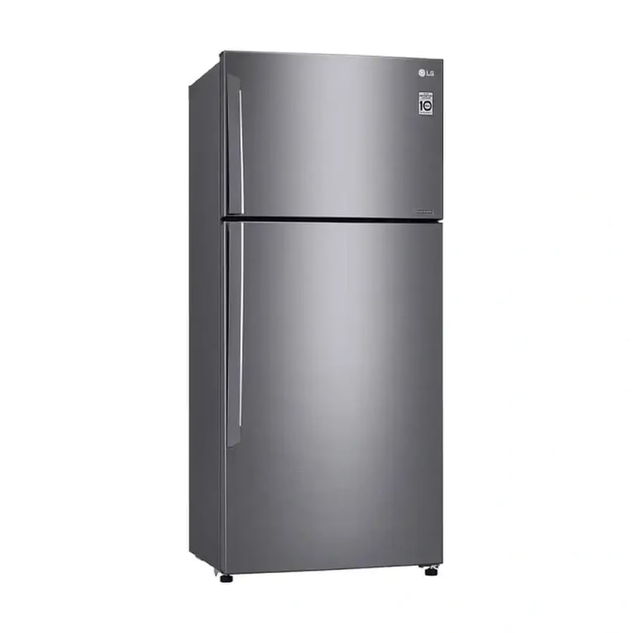 ثلاجة LG بابين بفريزر علوي 18 قدم 509 لتر فضي LT19CBBSIN