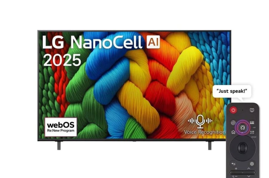 شاشة LG NanoCell 86NANO80A6A – 86 بوصة – سمارت 4K UHD – NanoCell – webOS – تجربة سينمائية فائقة