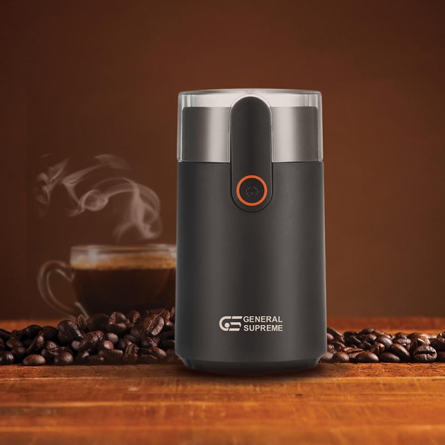 مطحنة قهوة جنرال سوبريم GSCG150H – 50 جم – شفرات ستانلس ستيل – 150 واط – أسود