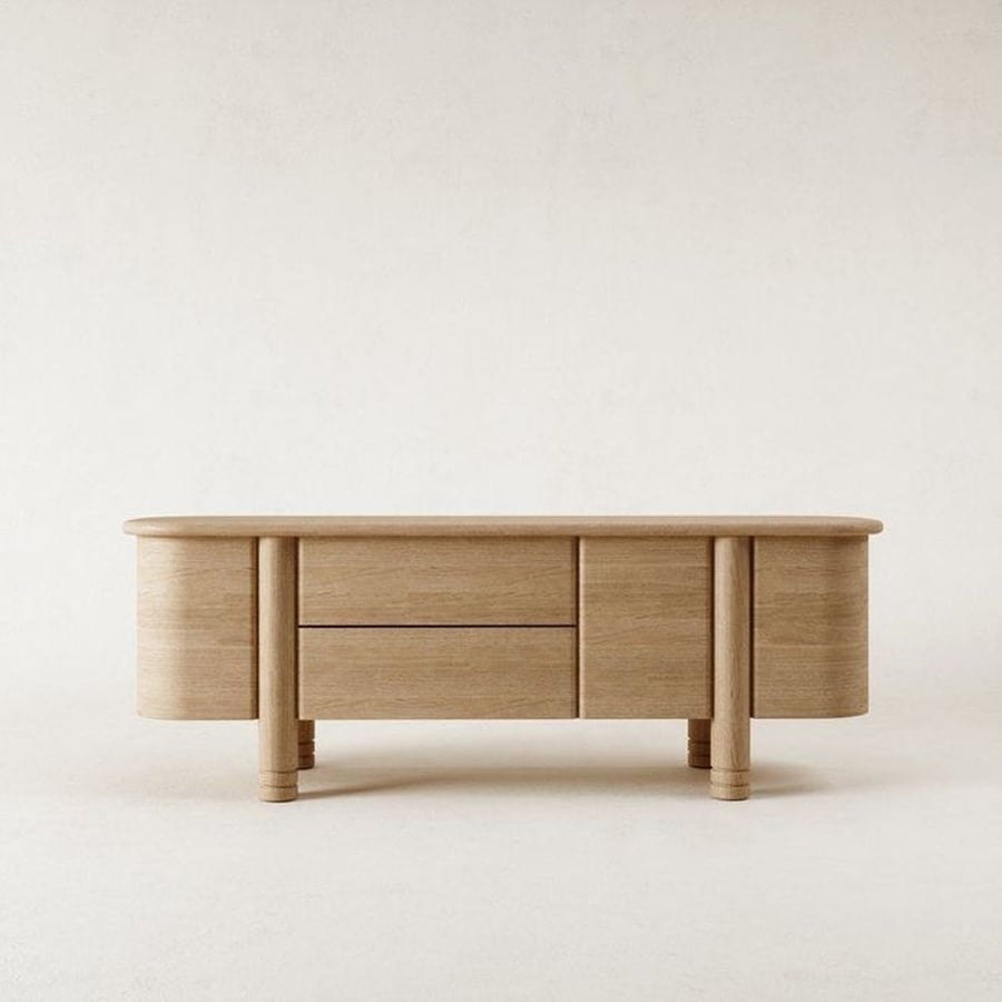 Wooden and brown TV stand - 55×40×160 cm