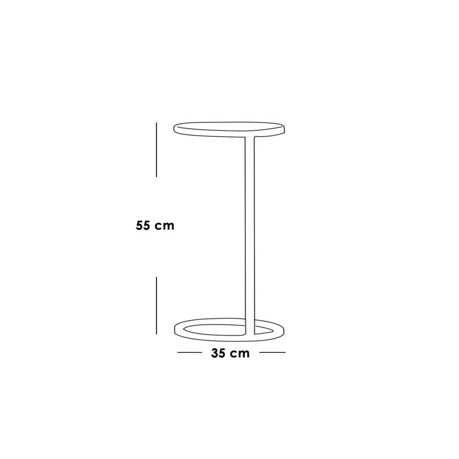 Side table 35x55 cm - white and brown