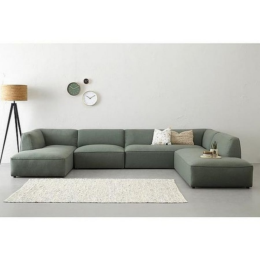 Corner sofa 330×180×200×75 cm - Green - NASSFUR111