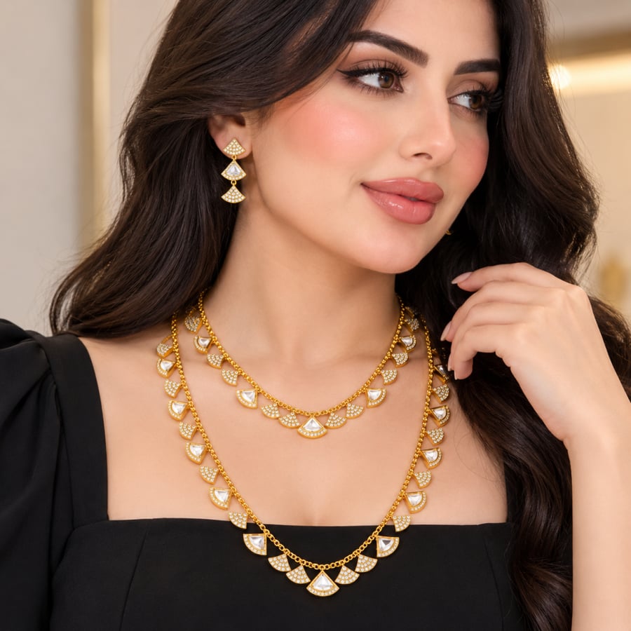 طقم سلسال وشوكر وحلق