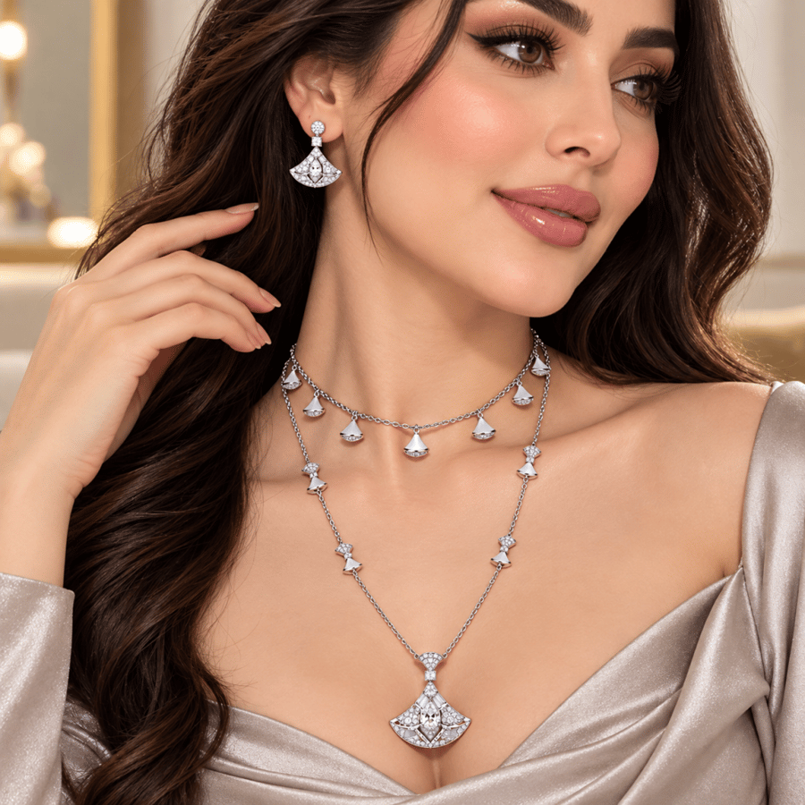 طقم سلسال وحلق وشوكر