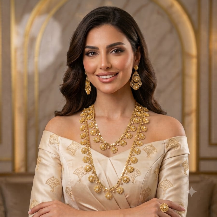 طقم سلسال وخناقي وحلق
