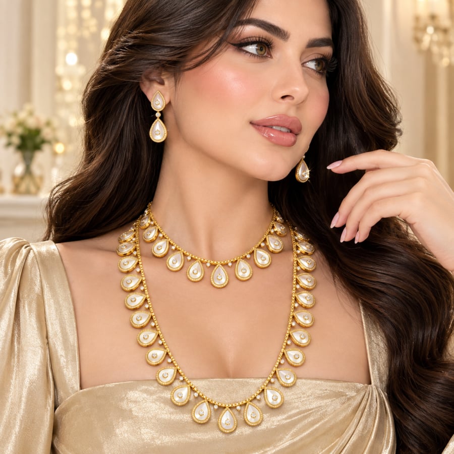 طقم سلسال وشوكر وحلق