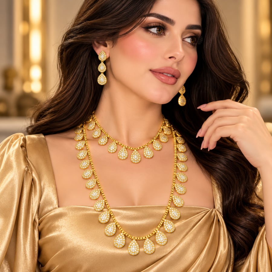 طقم سلسال وشوكر وحلق