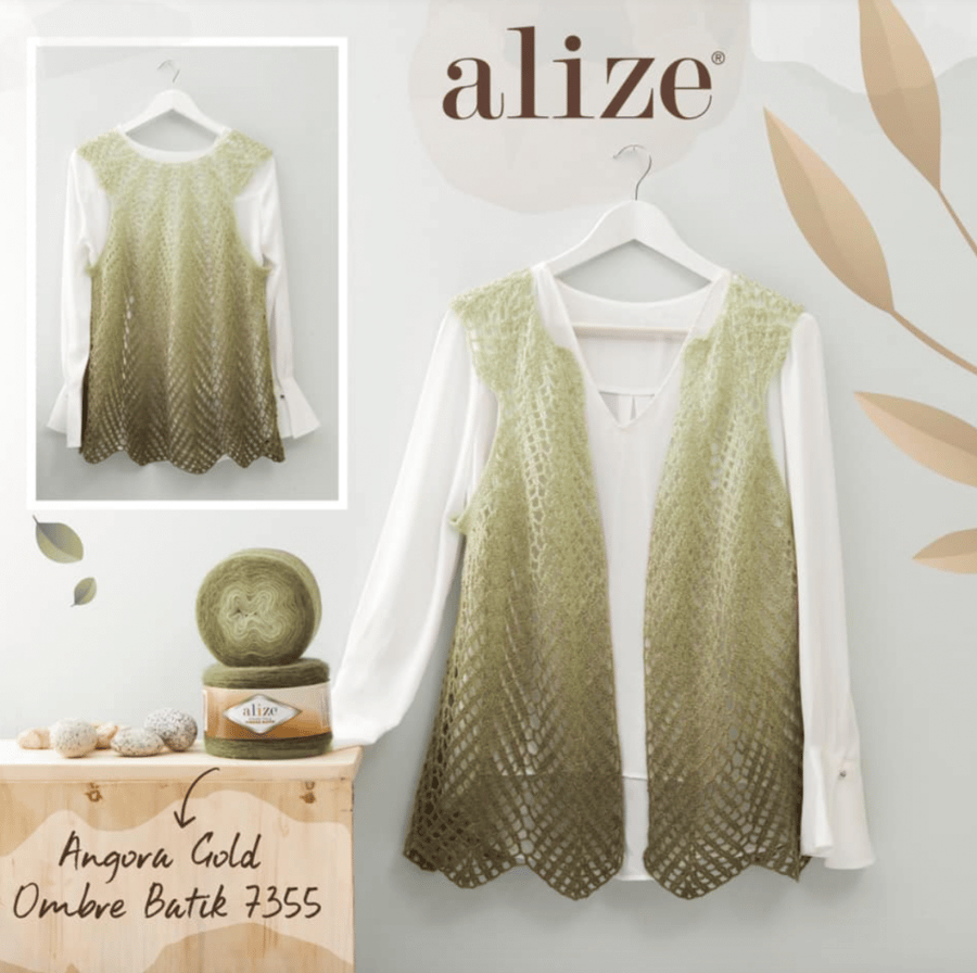 اليزا انجورا قولد اومبري باتيك موهير Angora Gold Ombre Batik 7243