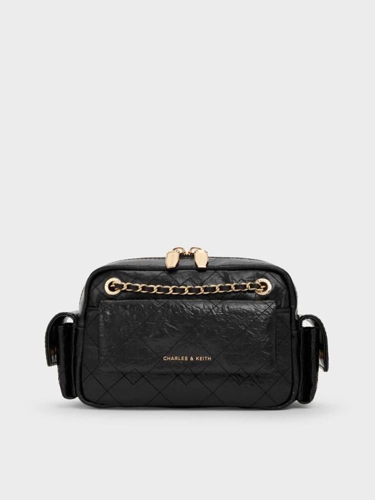 Crosbody bag double lining Charles and Keith - Black