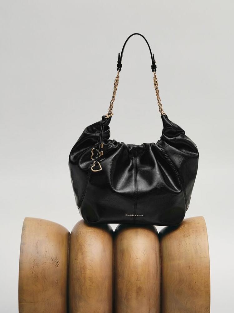 Hobo Carla Bag Charles and Keith - Black