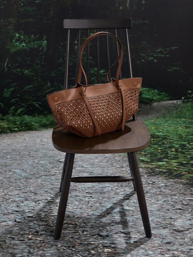Woven bag Kala Charles and Keith - Chocolate