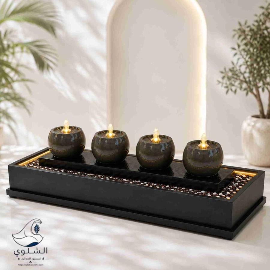 Modern illuminated fountain - fiberglass