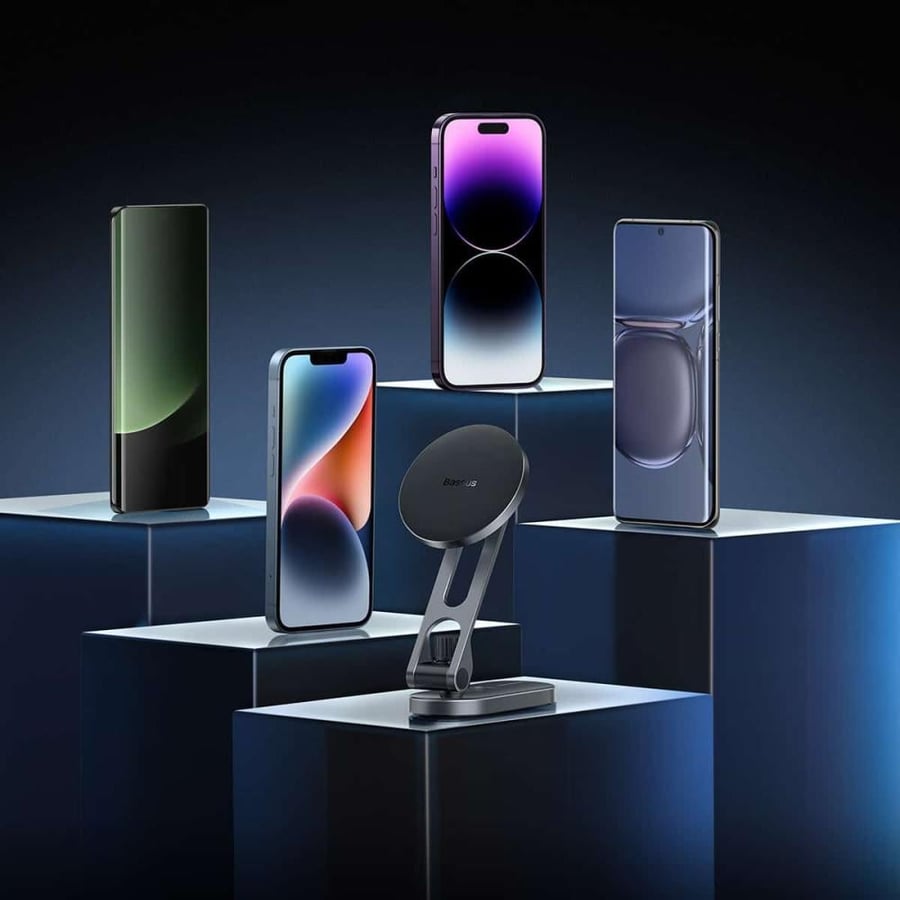 T-Space magnetic foldable phone stand - silver