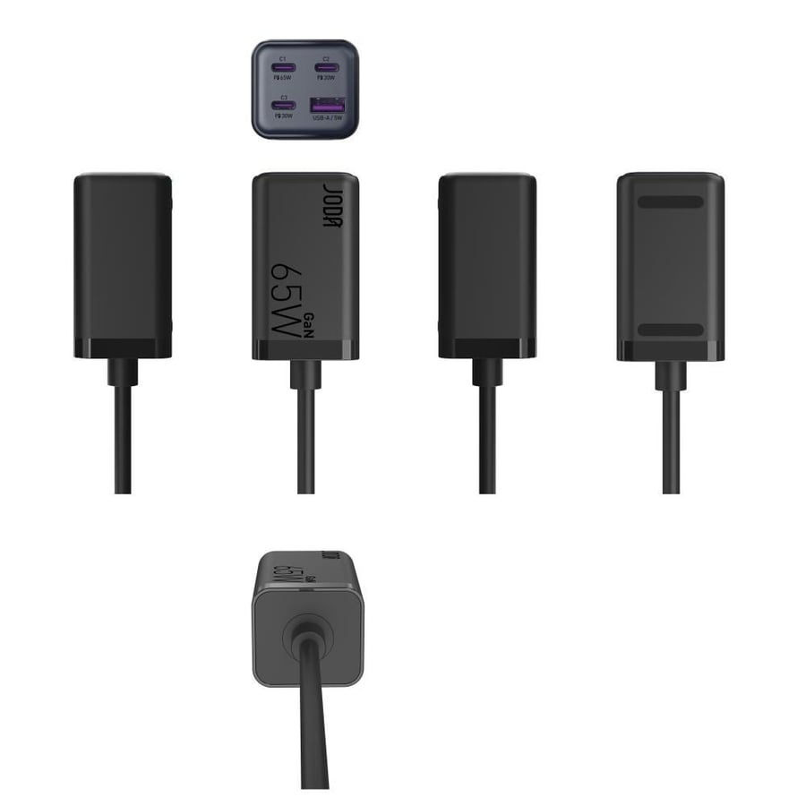 JODA Voltar charging platform with 65 watts power, three USB-C ports, and one USB-A port