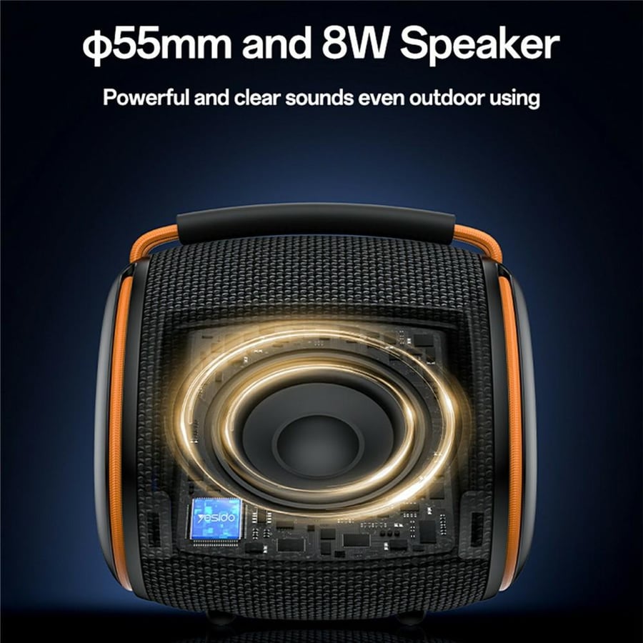 مكبر صوت Yesido لاسلكي بقوة 8 واط وإضاءة RGB محمول ( YSW40 )