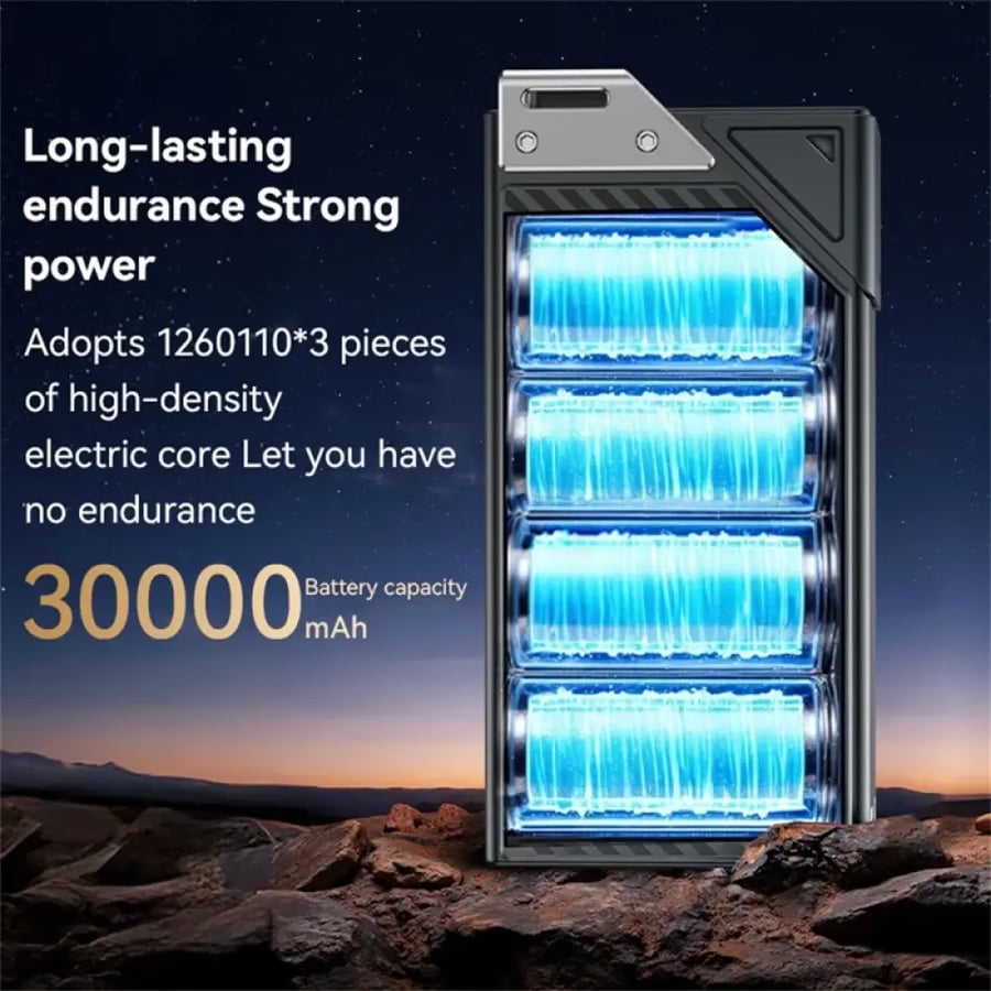 بطارية Yesido بسعة 30،000 مللي أمبير بمنفذين USB-C ومنفذين USB-A وشاشة رقمية ( YP62 )