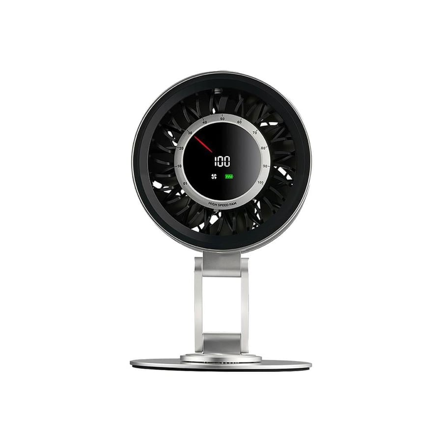 Office fan H6-V8 metal stand foldable and turbo cooling with display screen