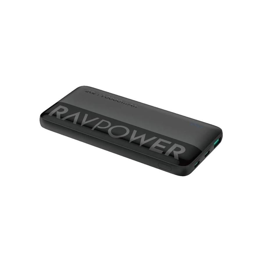 بكج راف باور 3 في 1 (بطارية 10000 مللي أمبير + شاحن جداري بقوة 20 واط + كيبل USB-C بقوة 60 واط) - أسود