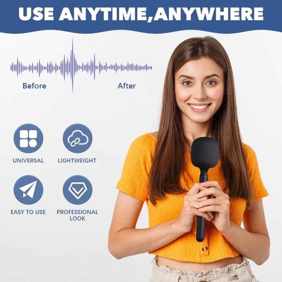 Wireless professional microphone holder for interviews