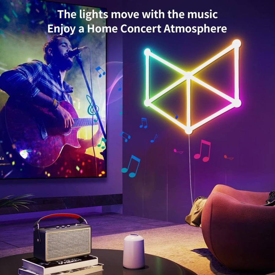 إضاءة حائط LED سيمفونية ذكية بتقنية WiFi ( 9 قطع )