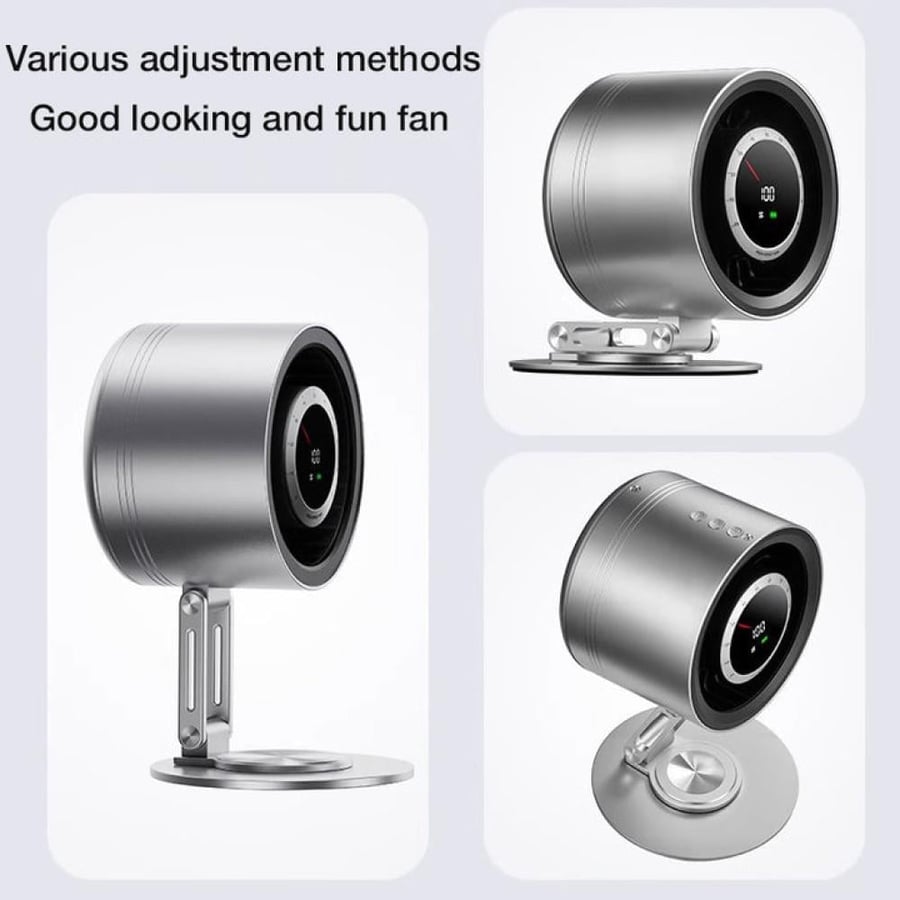 Office fan H6-V8 metal stand foldable and turbo cooling with display screen