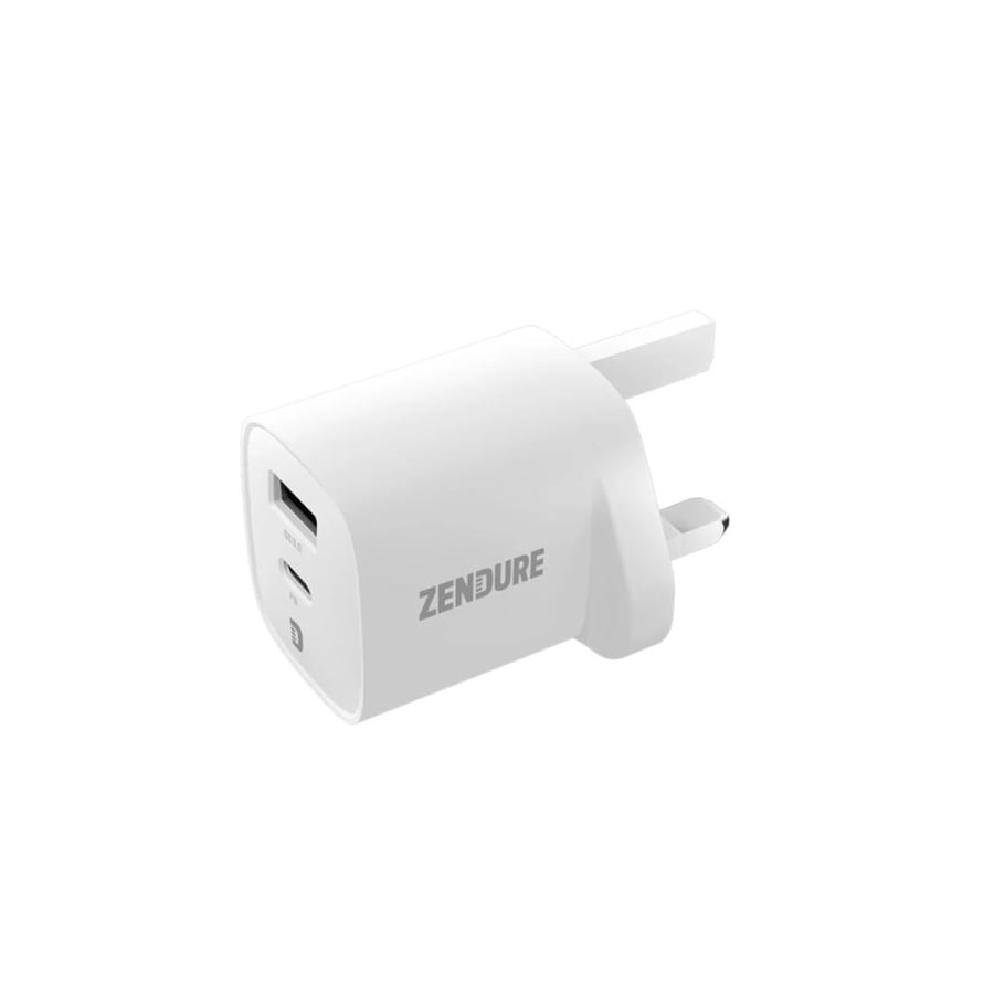 شاحن جداري زندور SuperPort بقوة 35 واط منفذ USB-A ومنفذ USB-C - أبيض