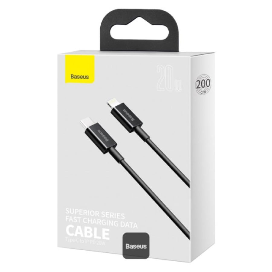 Beasus charging cable from USB-C to Lightning with 20-watt power (2 meters) - Black