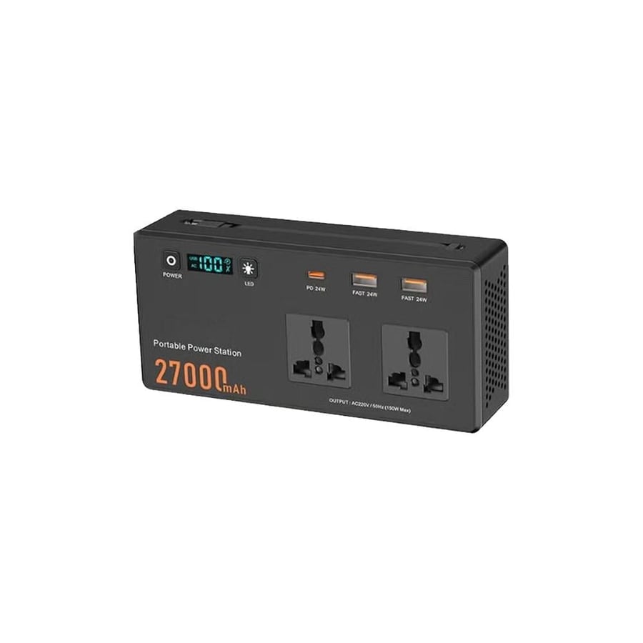 محطة طاقة BRIX محمولة بسعة 27000mAh وبقدرة 150 واط متعددة المنافذ والوظائف
